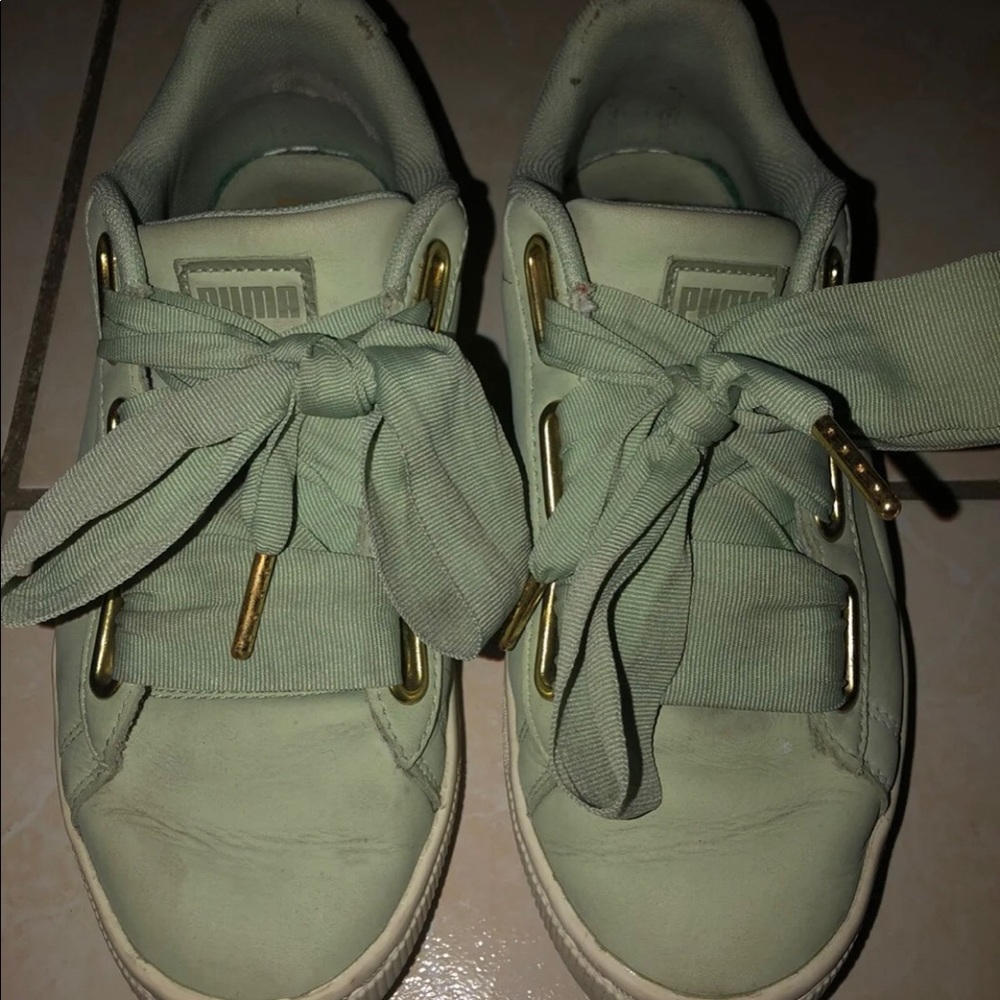 Puma Basket green shoes